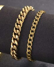 2x Bracelet Chaine Femme Acier Inoxydable Bijoux Homme Doré Or Chaînette Mode