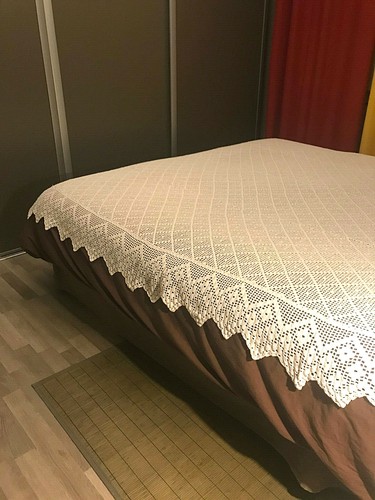 Dessus lit nappe ancien - lit, ou