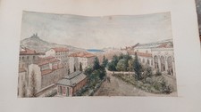 Rare Aquarelle ancienne de Marseille signée A J Boussaton