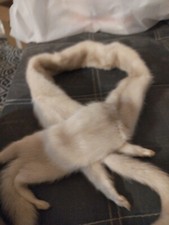 ÉCHARPE SUPERBE FOURRURE VISON CRÈME