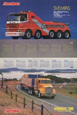 POSTER CAMION CALENDRIER 1992 SVEMPAS DéPANNEUSE KENWORTH T 800 R/V   56X42cm