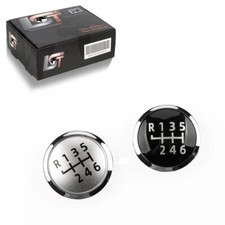 2x Pommeau Emblème 6 engrenages Argenté Plaque pour VW Multivan V T5 VI T6