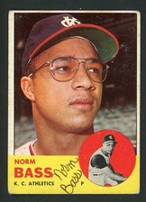 Norm bass signed auto 1963 - bass,