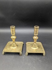 Paire de bougeoir en bronze Espagne 17 ème haute époque Renaissance XVIII ème 