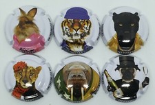Série de 6 capsules de champagne Herbert Didier Animaux Stylé décembre 2020. TE