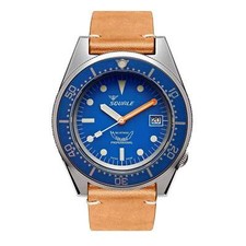 Montre De Plongée Automatique Suisse Squale 1521BLUEBL.PC 500 Mètres Cuir