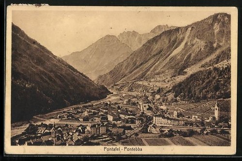 Carte postale panneau pont - de,