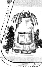 PATRON POUPEE BLEUETTE Tablier de jardin 1910 (231) Semaine de Suzette