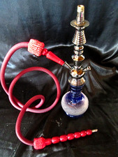 NARGUILE CHICHA PIPE Verre bleu Hookah Pfeife Shisha Tabac Afrique du Nord TBE !