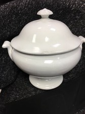 Ancienne Soupière faïence fine blanche Niderviller (121)