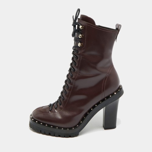 Bottines cuir bordeaux - bottines, en