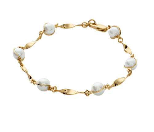 Bracelet perles blanches - perles, en
