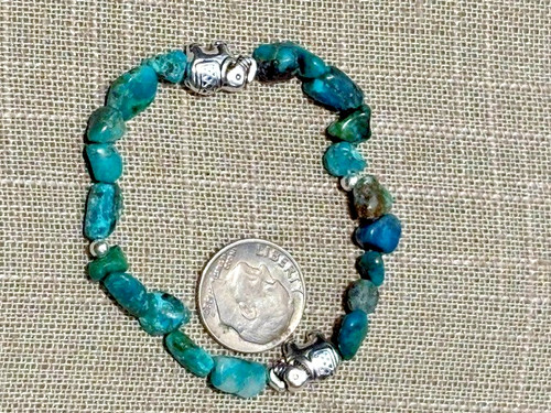 Blue elephant stretch bracelet - blue,