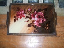 Plateau bois verre peinture