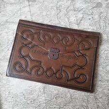 Porte Document Louis Philippe Cuir Gaufré Prosper Avezou Notaire Charente XIXè