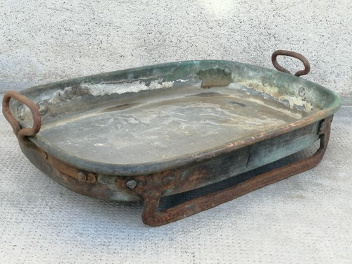 Ancien plat cuisson cuivre - , fer