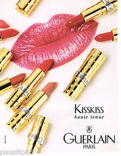 PUBLICITE ADVERTISING 055  1996  GUERLAIN rouges à lèvres KISSKISS