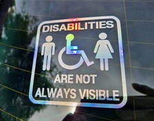 Disabilities Pas Toujours Visible Handicapé Autocollant Voiture Hologramme Neo