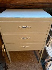 Meuble console bleu, 3 tiroirs