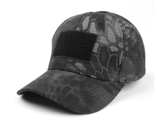 Casquette Python noire avec velcro en façade