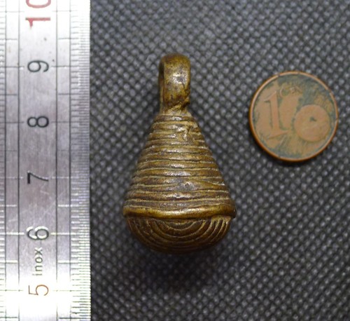 Pendentif ancien grelot laiton - grelot,
