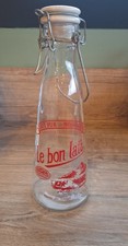 ANCIENNE BOUTEILLE DE LAIT PUBLICITAIRE EN VERRE LE BON LAIT NORMANDIE VACHE