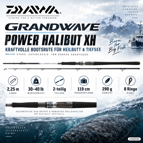 Canne flétan daiwa - canne, à