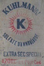 sac toile de jute Kuhlmann sulfate ammoniaque verso Toulouse  / voir descriptif