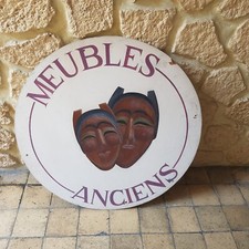 Ancien panneau peint enseigne magasin MEUBLES ANCIENS idéal pour antiquaire Broc