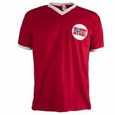 Norvège Chemise Rétro Football Manche Courte Hommes Haut