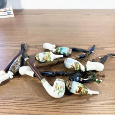 Collection de pipes anciennes en porcelaine bavaroise Autriche XIXe-XXe