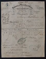 Facture STRASBOURG 1845 balance à bascule WALLINGER cric illustrée 61
