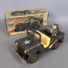 Jouet en Étain Armée Combat Jeep Daya Terai Made IN Japan Vintage Années ‘60