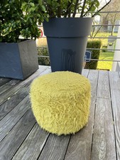 Pouf  Vintage Jaune Poilu