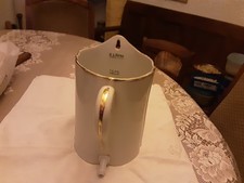 BROC DE LAVEMENT 2 LITRES PORCELAINE DE LIMOGES BLANC ET DORE