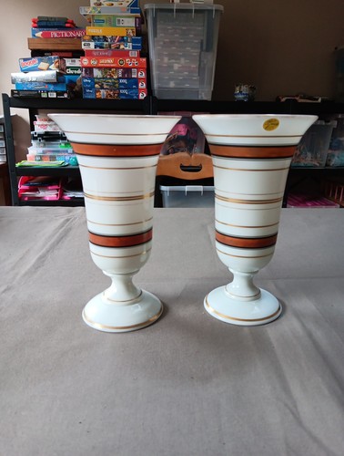 Paire vases opaline art - vases,
