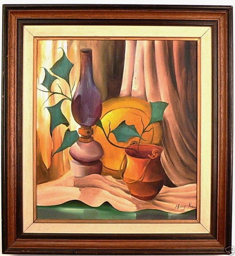 Tableau abstrait ancien - ,, lampe