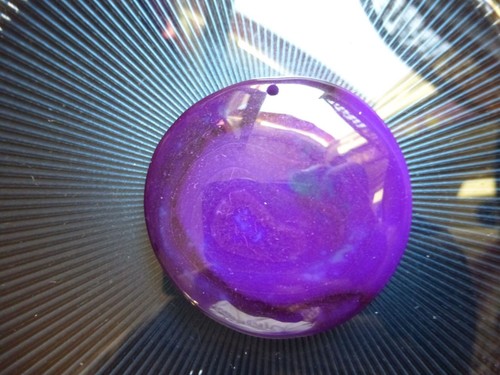 Pendentif rond agate violet - en,