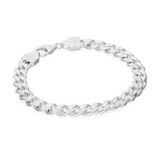 Bracelet Epais à Mailles Gourmette Epaisseur 8mm en Argent 925/1000 - 18-20cm