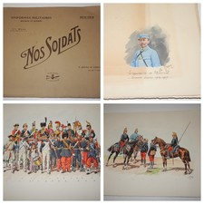 UNIFORMES MILITAIRES  1914-1916  Planches par Charles BRUN AVEC DESSIN ORIGINAL