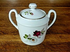 Porcelaine Française  sucrier décor floral rose et marguerite vintage collection