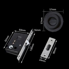 Serrure de porte de poche plate noire poign??e coulissante non verrouillable pou