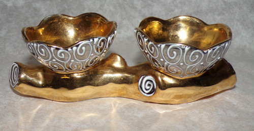 Anciens salerons porcelaine - en,