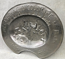 Heavy antique french barber advertising tray 19th century metal 5lb