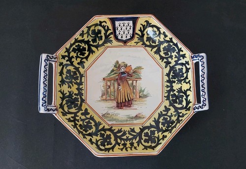 Ancien plat bannette faïence - bannette,