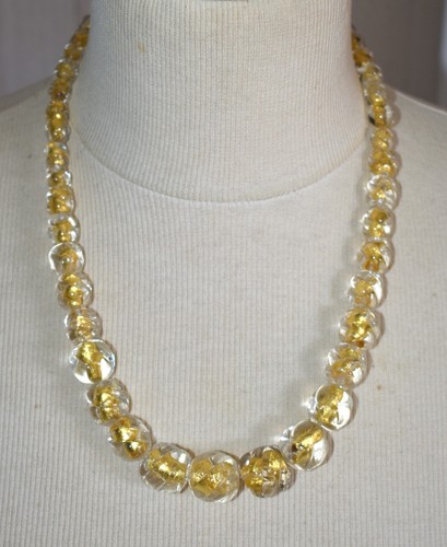 Collier perles verre - collier, de