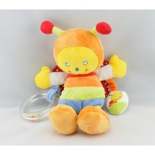 Doudou papillon multicolore avec hochet POMMETTE - 5641