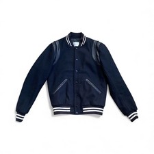 Blouson teddy en laine bleu marine pour homme Sandro taille XS