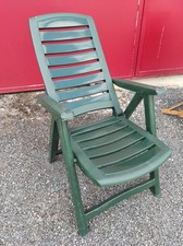 Chaise inclinable de Jardin Siège Fauteuil de Terrasse en plastique Vert