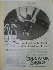 1920 Educator shoes vintage girls roller skates original ad
